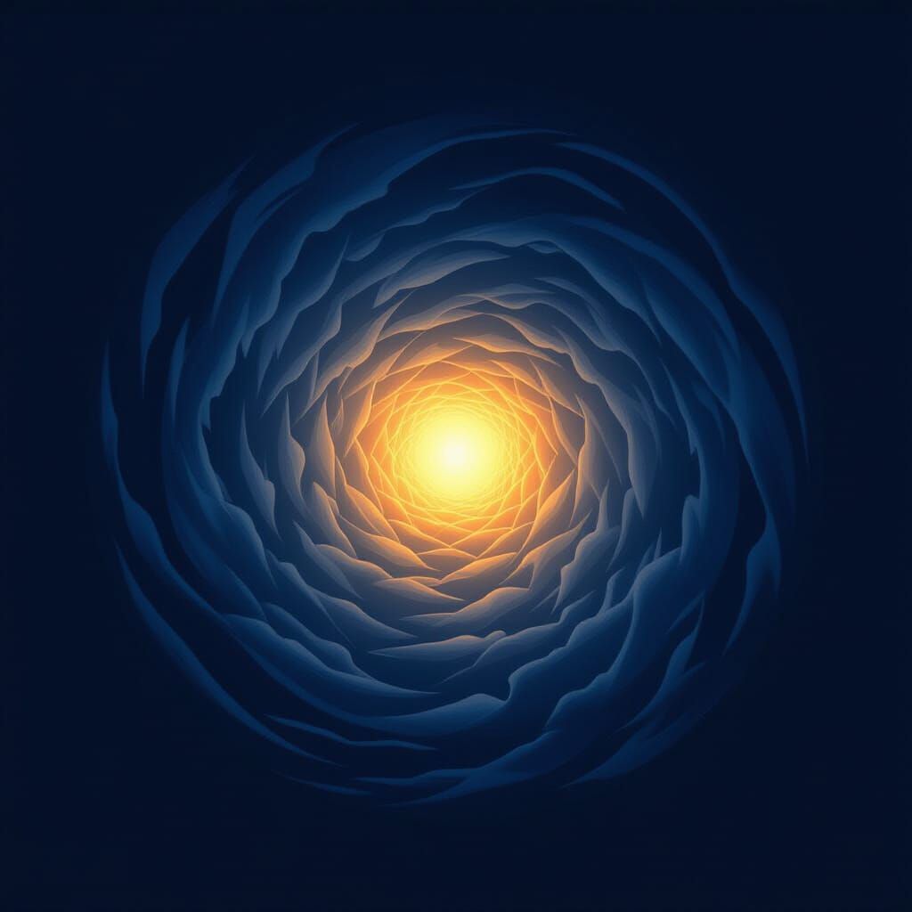 Ethereal Light Pushes Back Vast Darkness in Surreal Illustra...