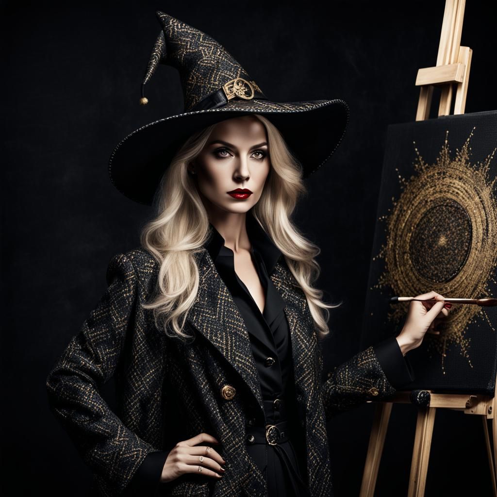 Aristocratic Witch Portrait with Sherlock Overcoat