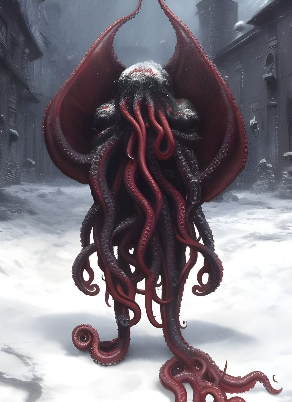 Cthulhu Celebrates Christmas: Dark Fantasy Concept Art