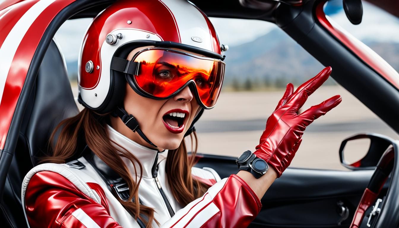 Fiery Crash: Beautiful Girl in Racing Car