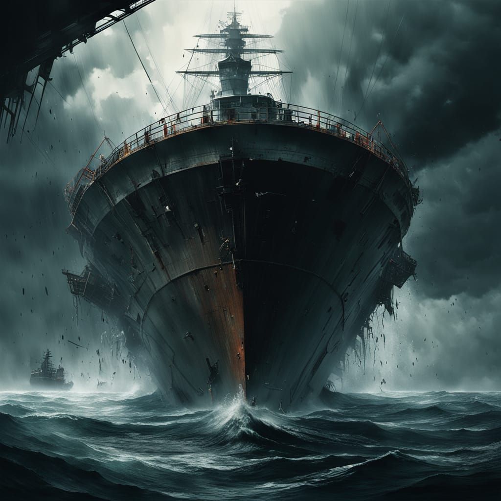 Shipwreck Tragedy in Dark Fantasy Style