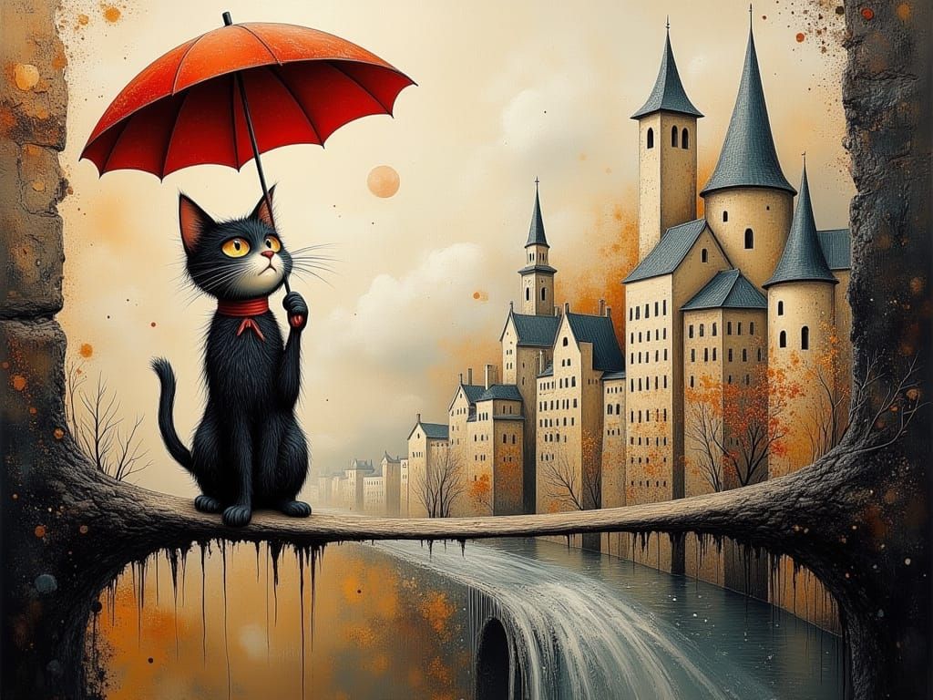 Elegant Cat Steals the Show on Parisian Tightrope in Impress...