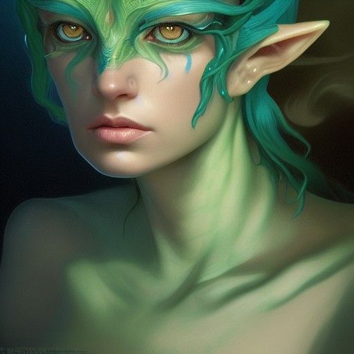 Intricate Sea Elf Portrait in Hyperdetailed Style