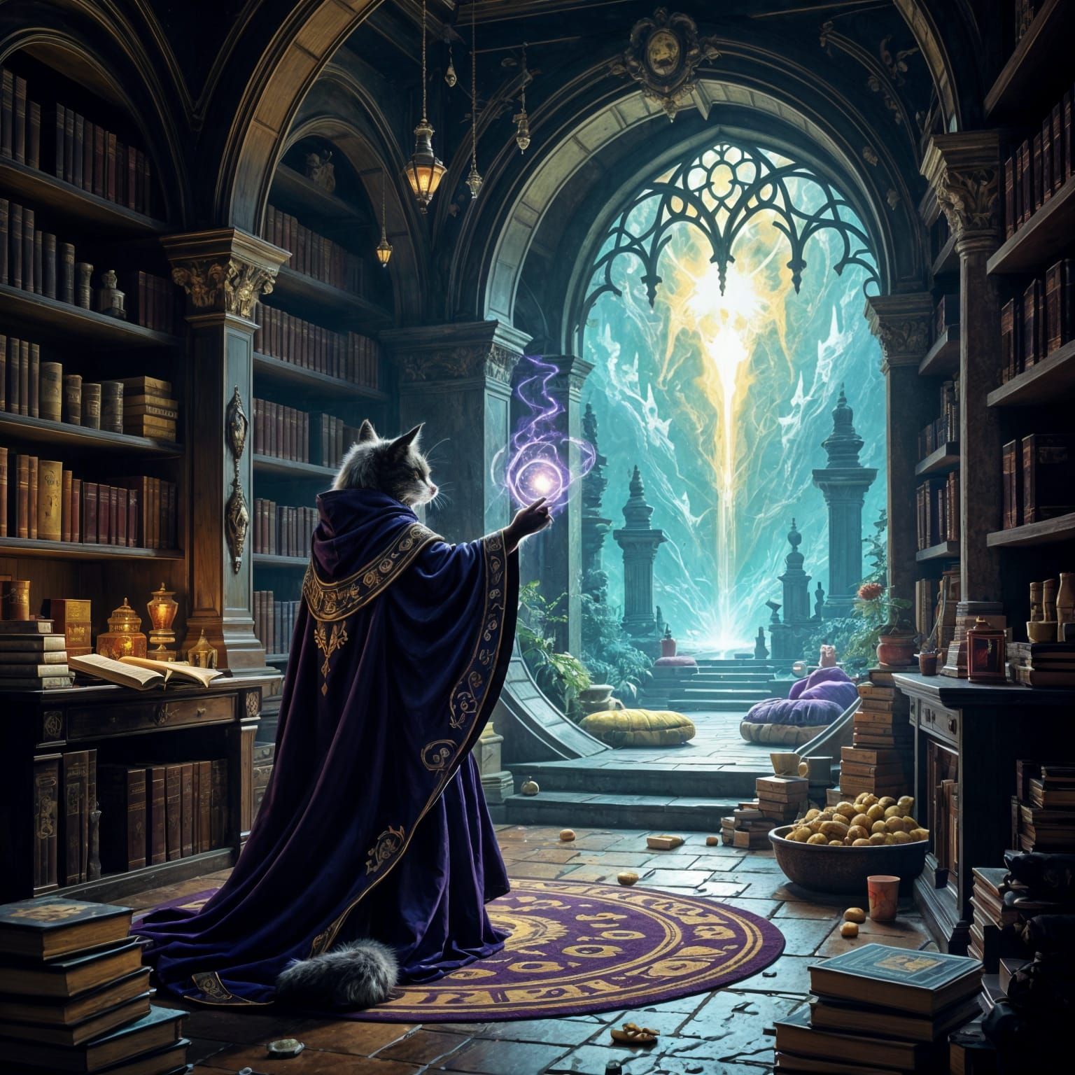 Feline Wizard Opens Portal to Cat Dimension