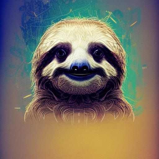 Cute Chibi Sloth in Golden Hour Lighting