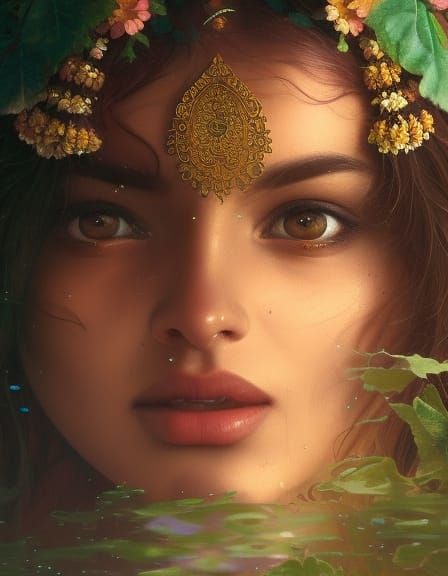 Radiant Portrait of Indian Girl in Nature