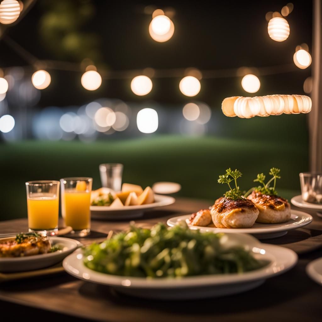 Summer Night at Regional Food Venue: Bokeh Photography