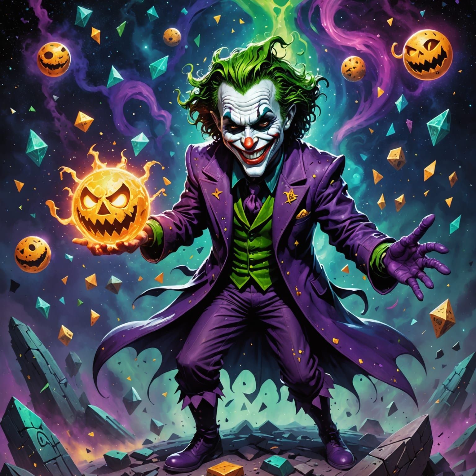 Mischievous Alien Jester in Cosmic Dust