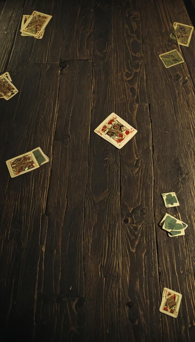 Film Noir Playing Card on Wooden Table
