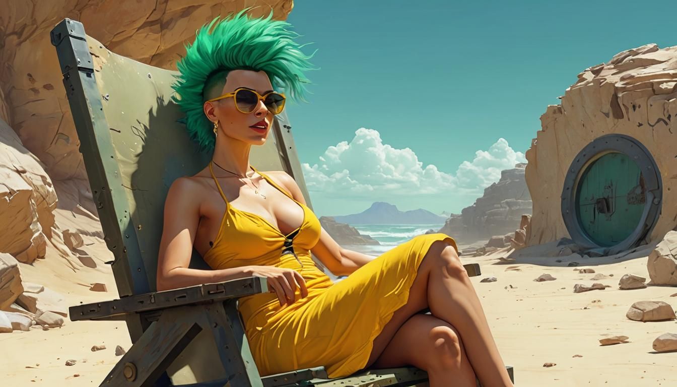 Post-Apocalyptic Woman in Comic Book Art Style