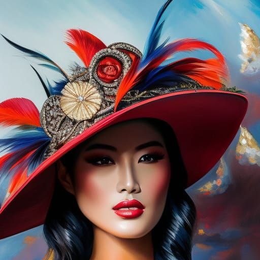Futuristic Kentucky Derby Hats in Detailed Oil Painting