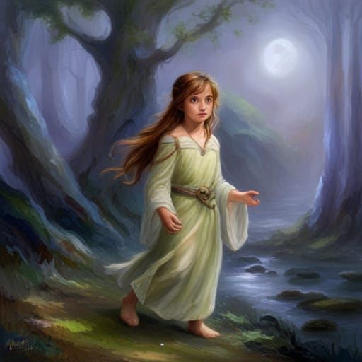 Halfling Druid in Ethereal Fantasy Style