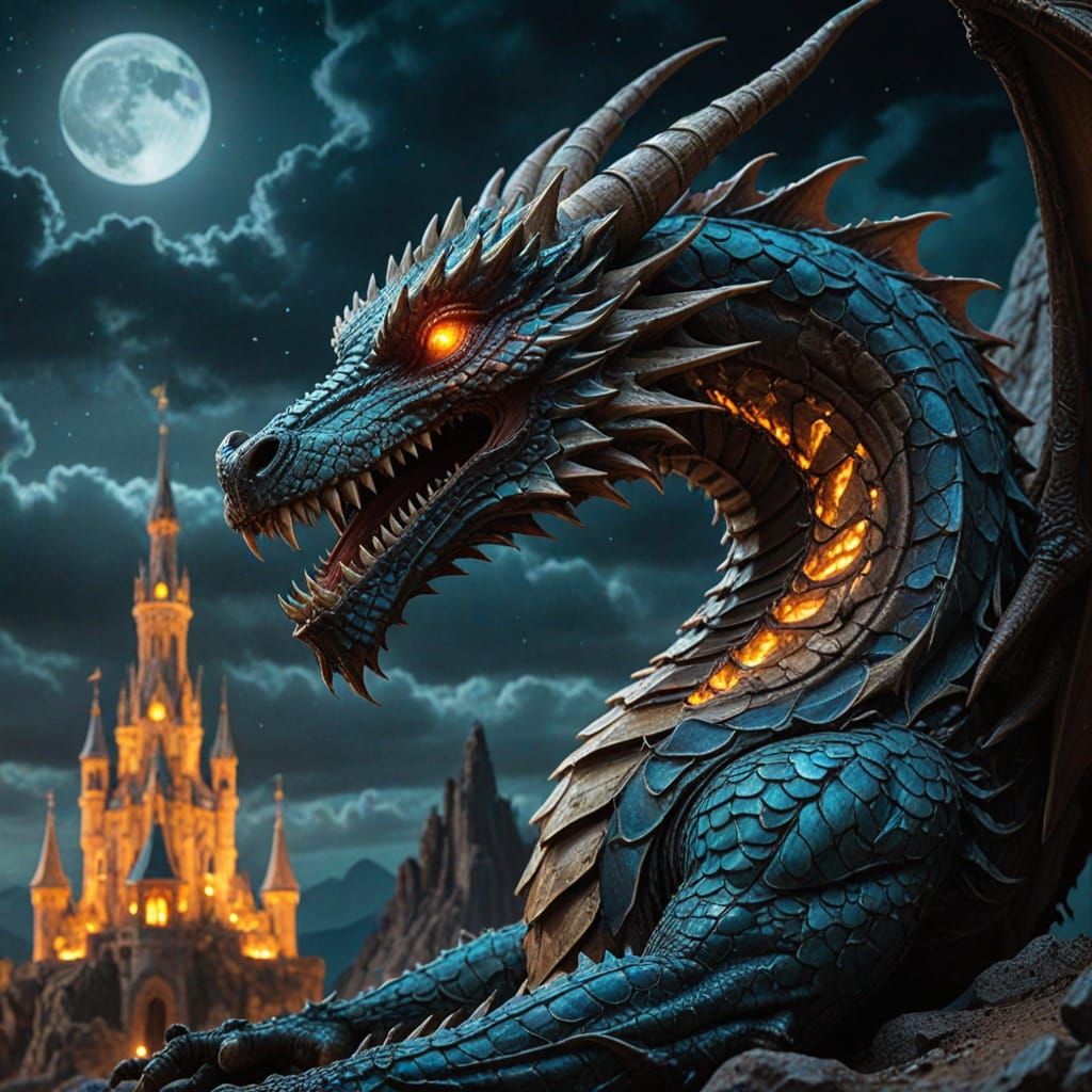 Cosmic Dragon Coils on Alien Spire