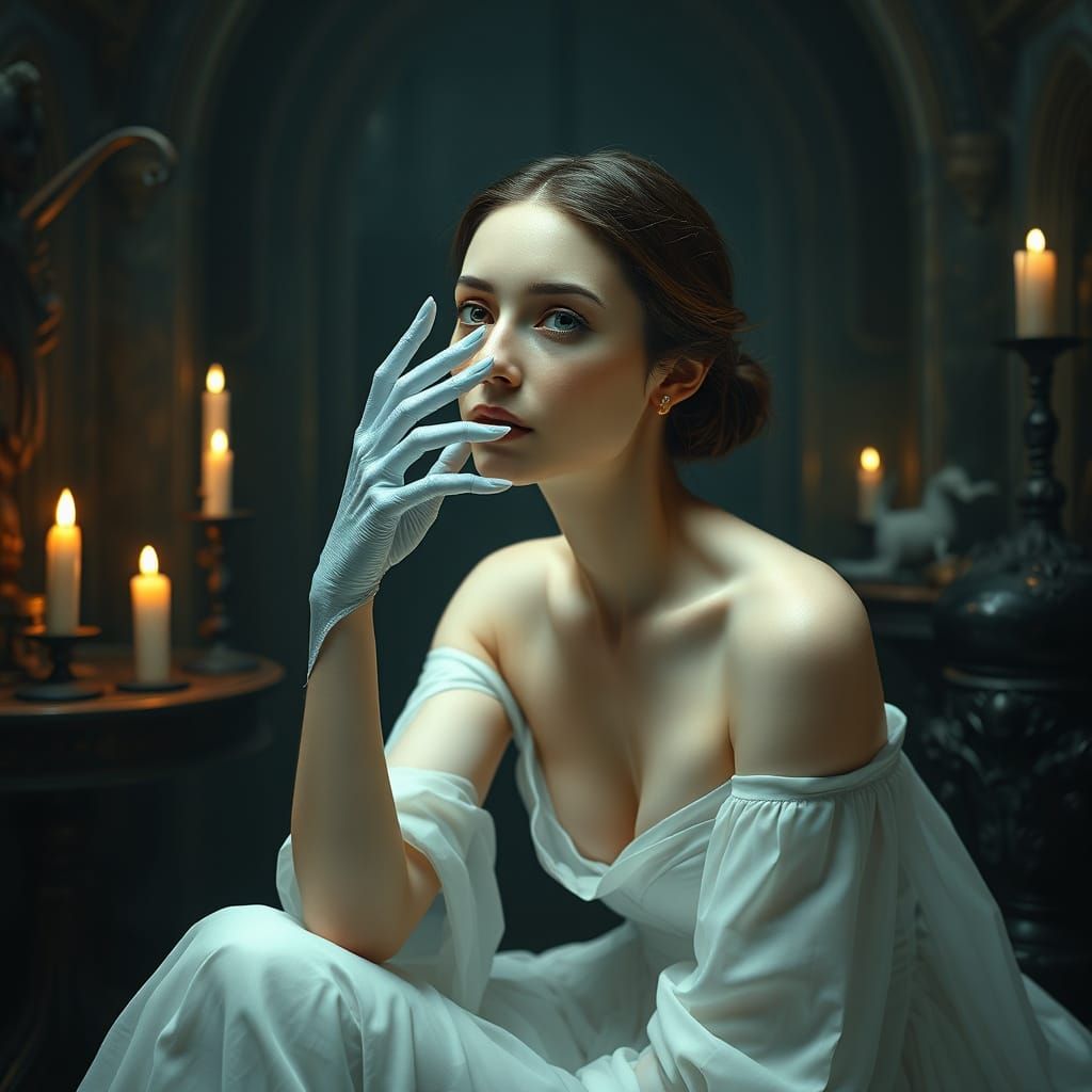 Ethereal Encounter in a Gothic Realm