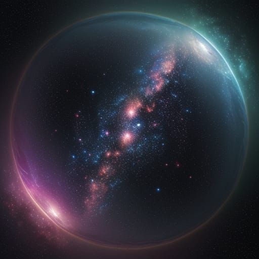 Cosmic Visions in Neon Hues: Vibrant Space Scene with Nebula...