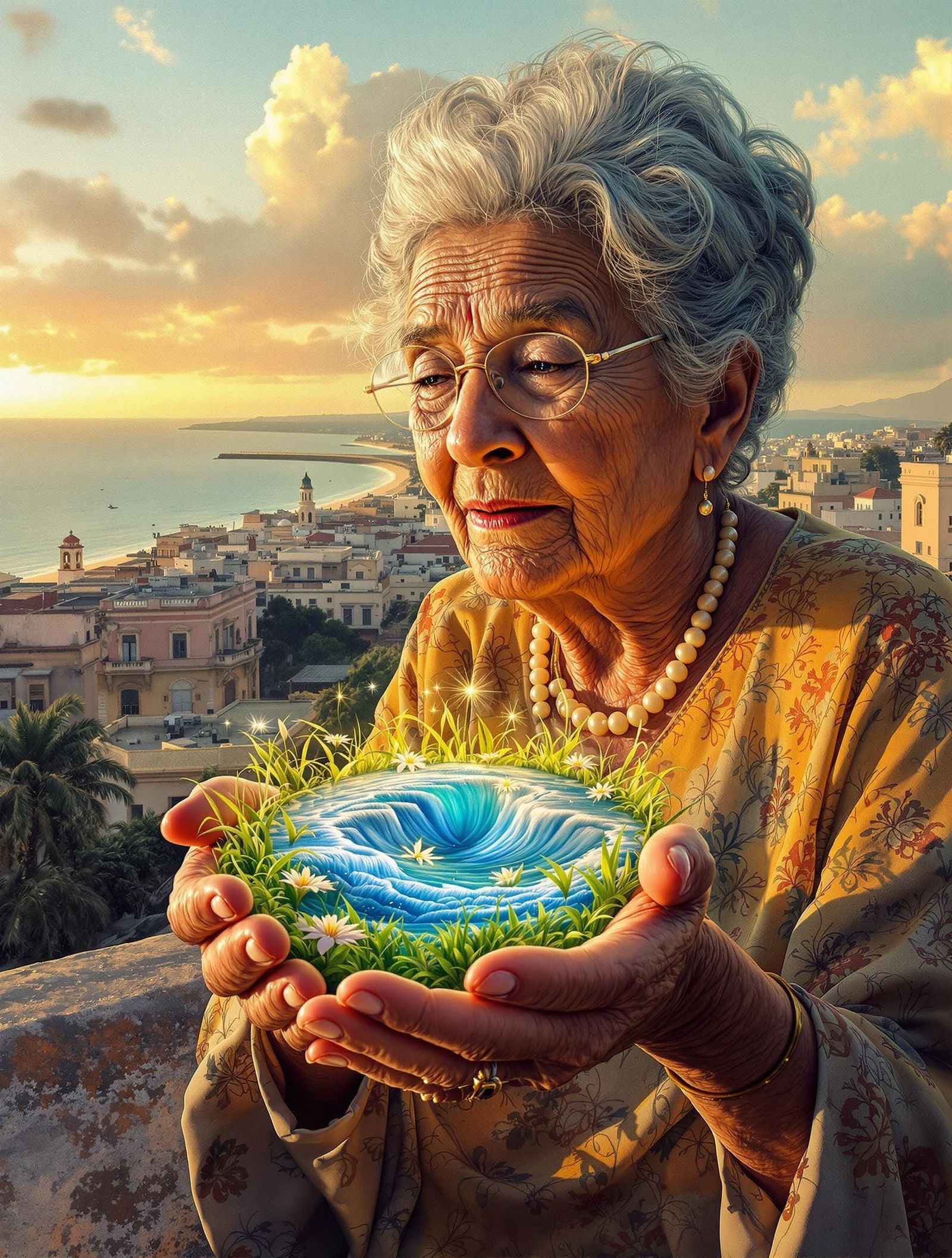 Elderly Cuban Lady in Hyperrealistic Digital Painting