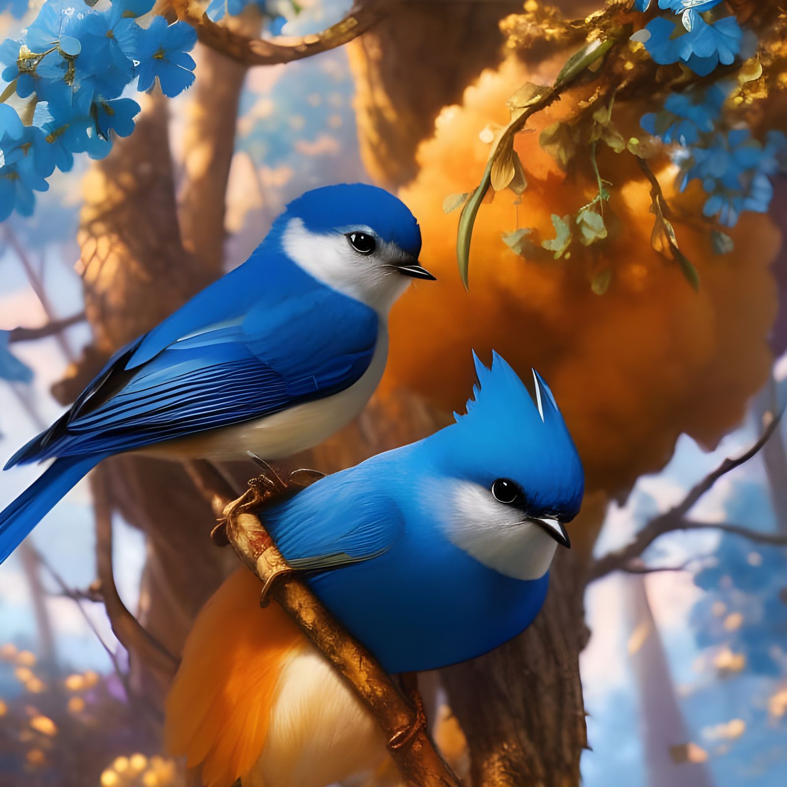 Bluebird with Flower, Studio Ghibli Anime Art