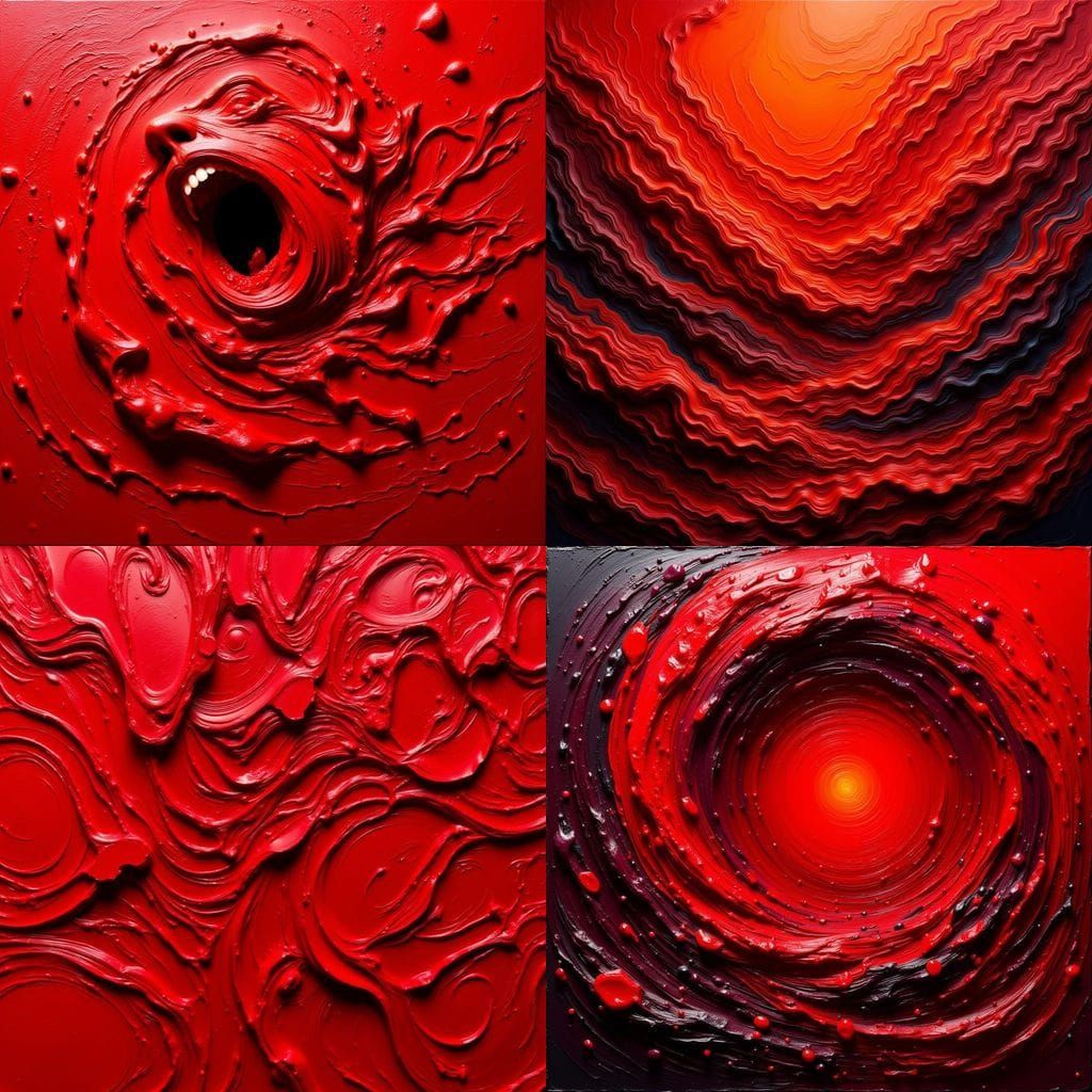 Vibrant Red Abstract Depicting Intense Emotion