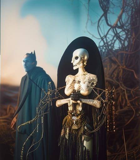 Ethereal Hyperrealist Portraits in Dark Cosmic Art