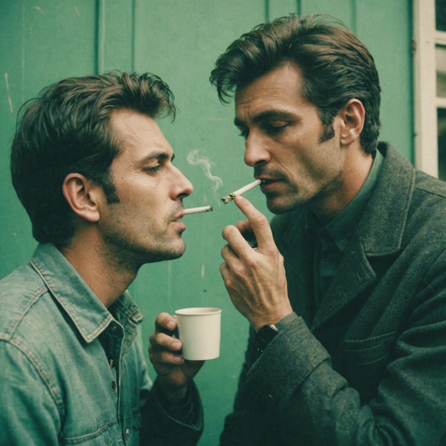 Man's Awful Breath in Retro Polaroid Style