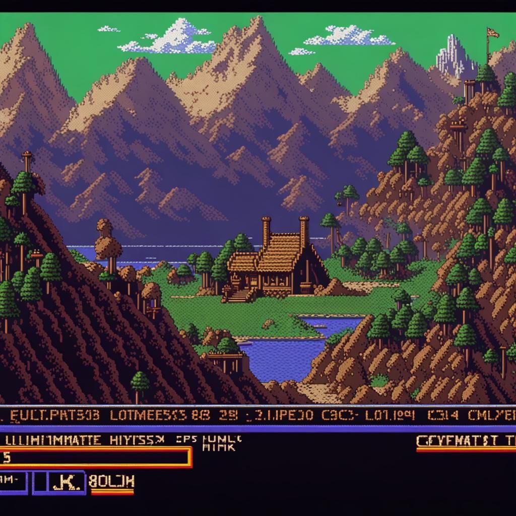 8-bit Viking Game Scene in C64 Style