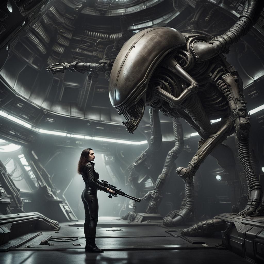 Human Versus Alien in Biomechanical Spacecraft