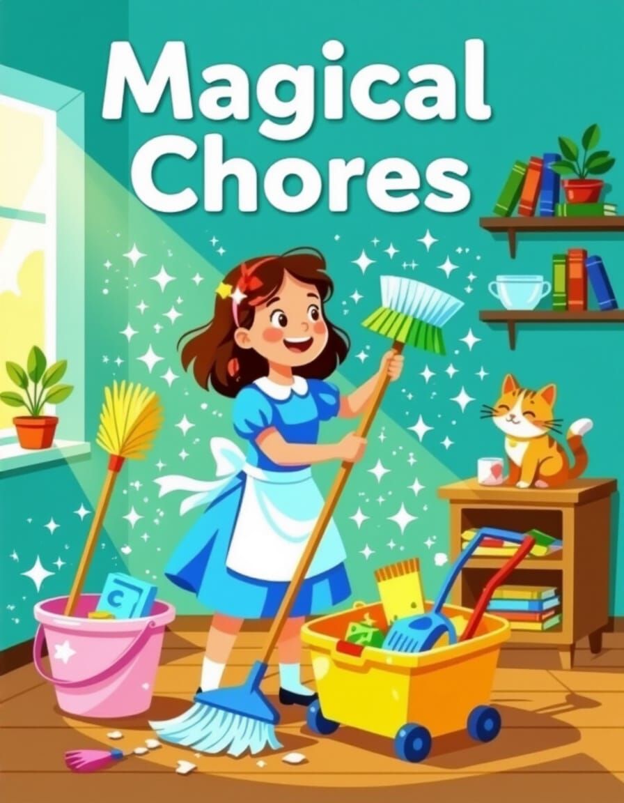 Magical Chores: A Whimsical AI Artwork
