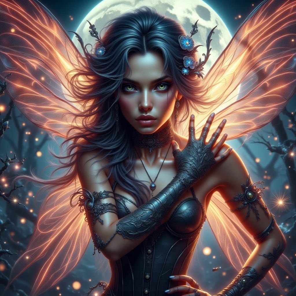 Punk Rock Cyborg Fairy: Digital Masterpiece