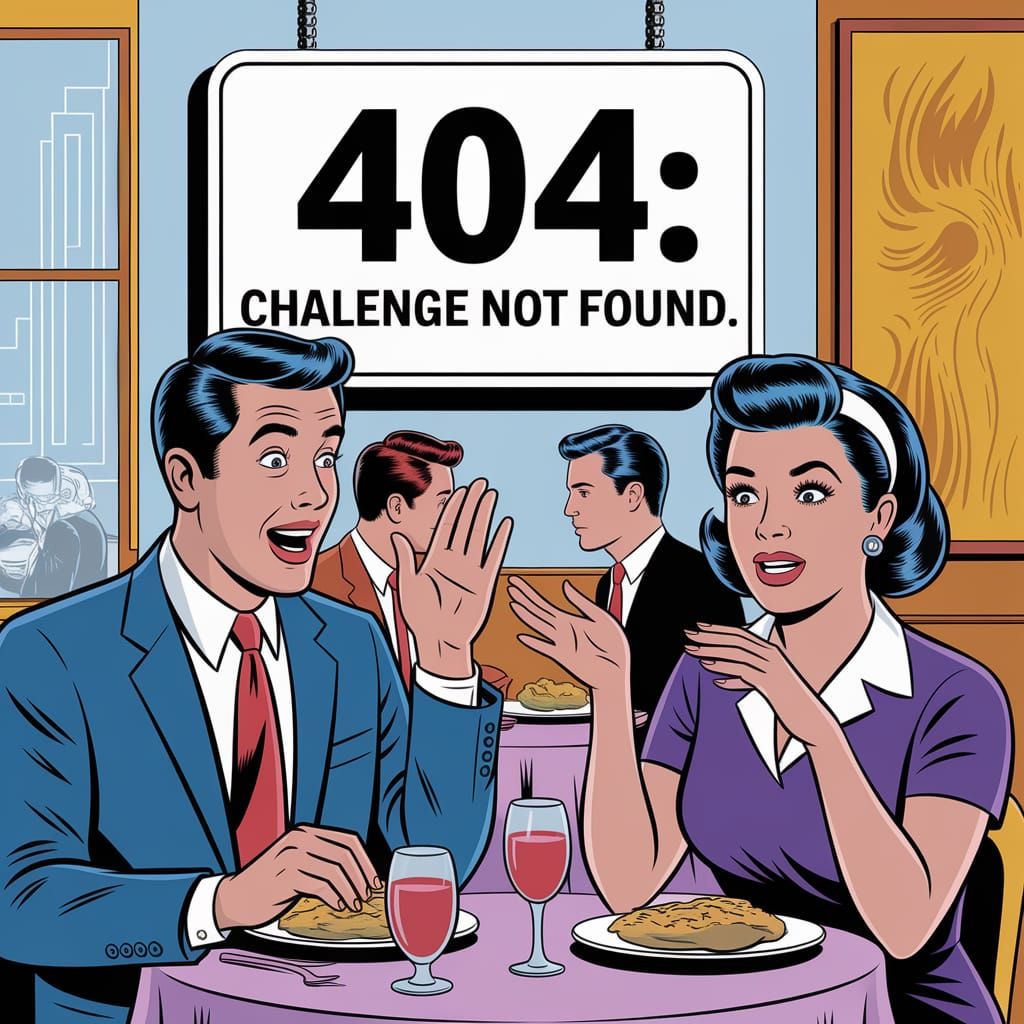 1950s Office Worker Surprised to See Wife at Restaurant