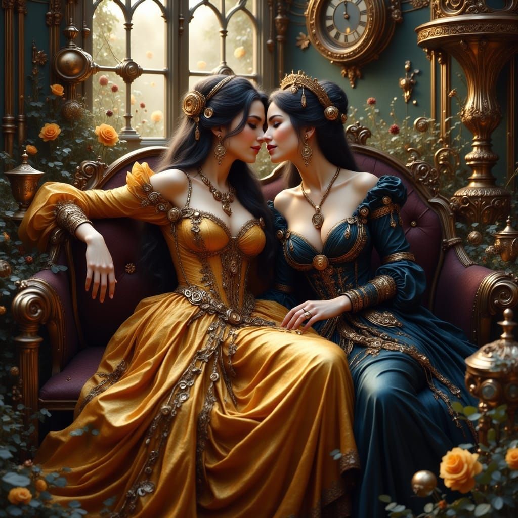 Steampunk Castle Scene: Baroque Meets Sci-Fi