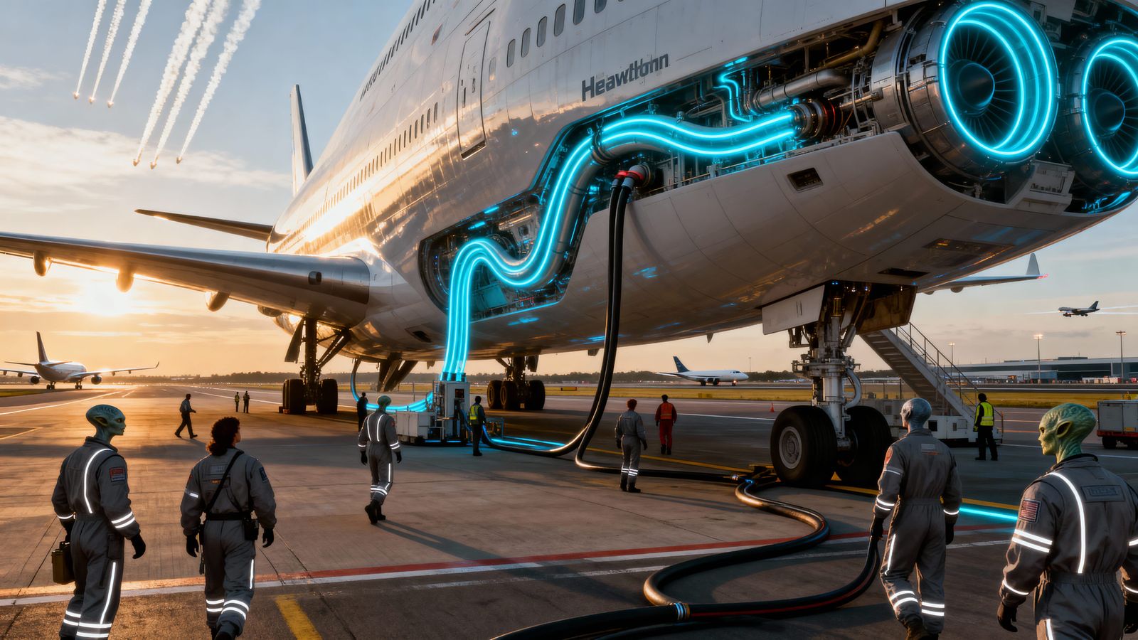 Interstellar Spaceship Docks at Heathrow Airport