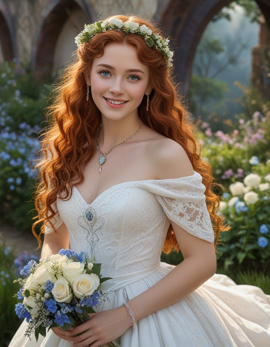 Ethereal Medieval Hobbit Bride in Shire Wedding Attire