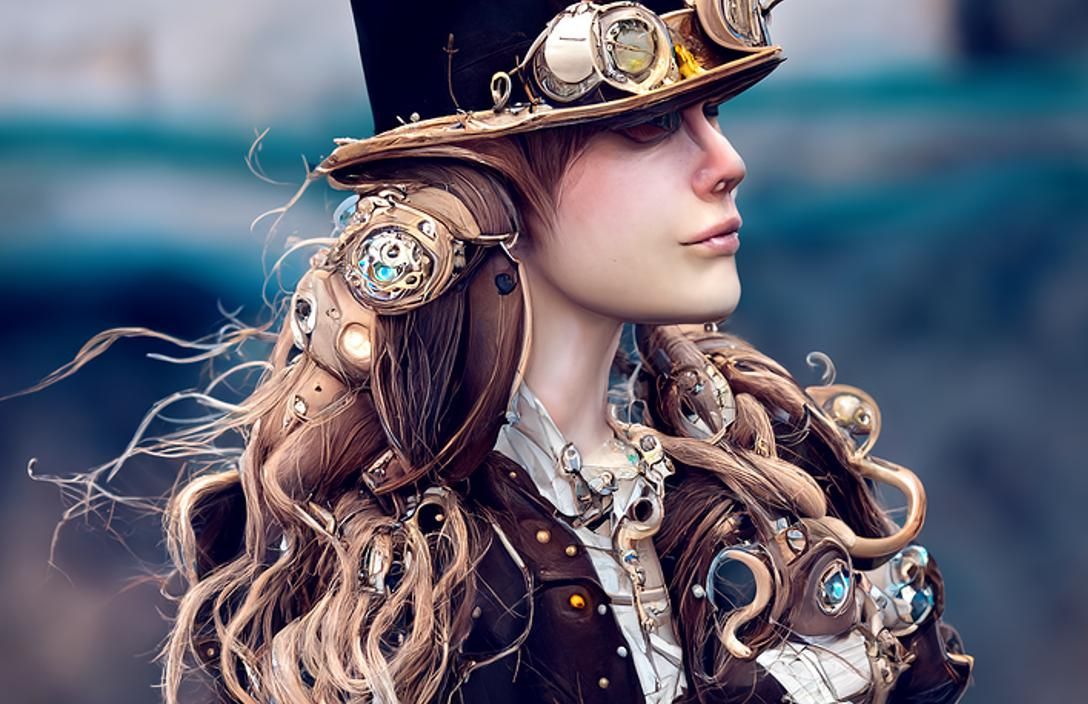 Steampunk Lady Portrait in Photorealistic Style