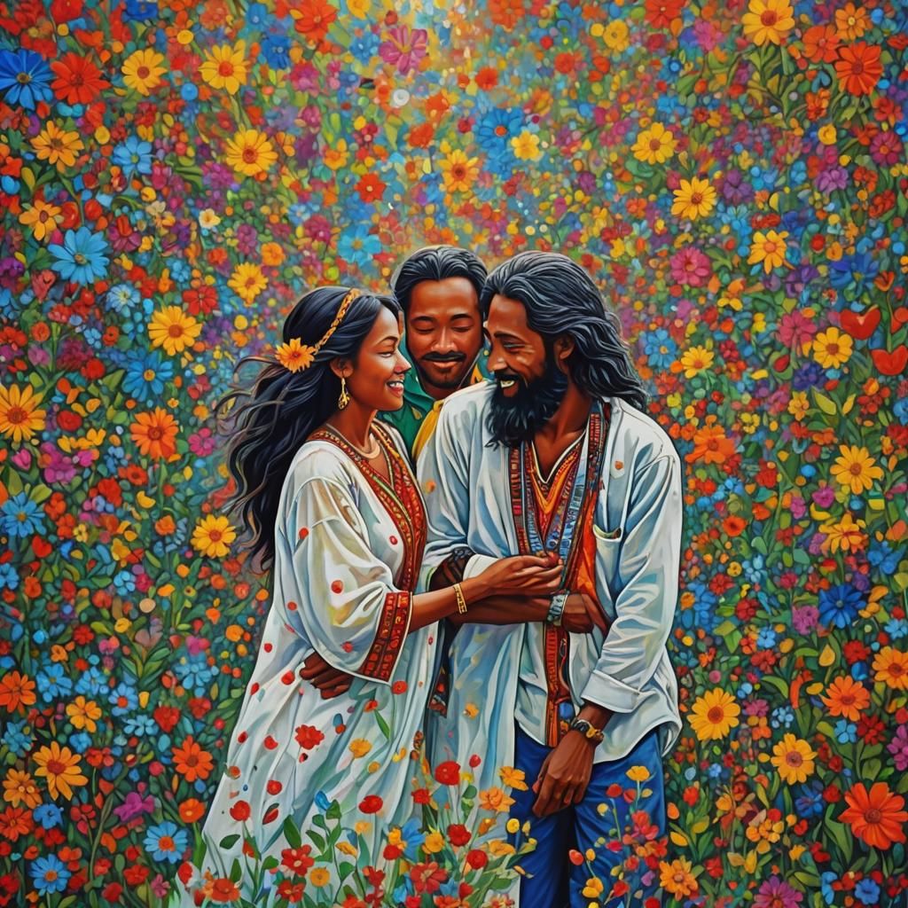 Blessed Couple in a Vibrant World of Love