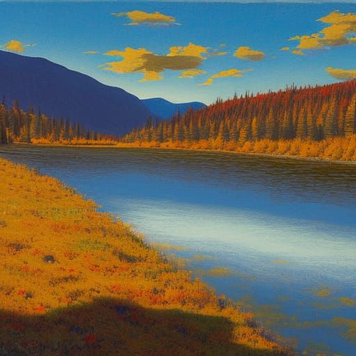 lake in the Okanogan in fall