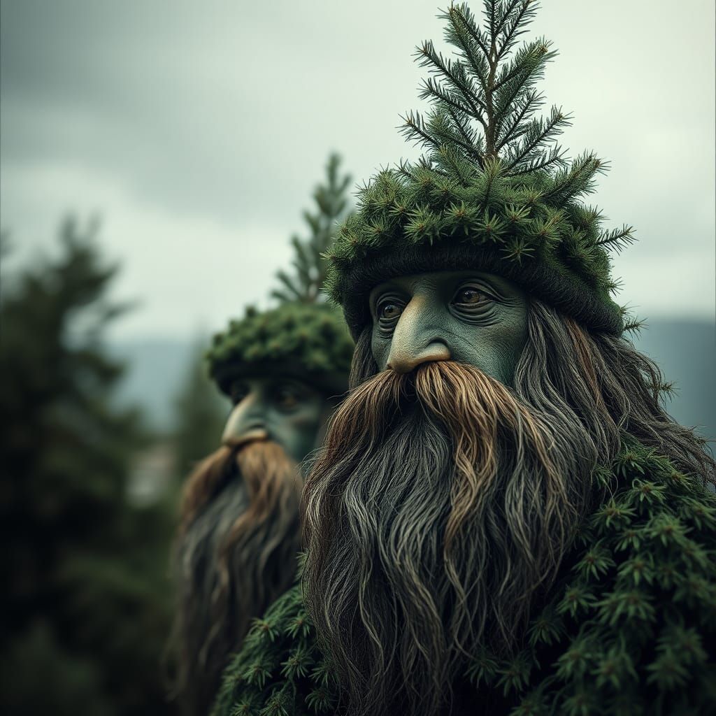 Bearded Treefolk Portrait in Post-Modern Style