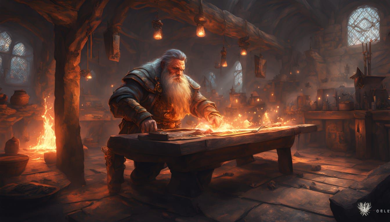 Dwarf Forges Magical Sword in Cinematic Smithy