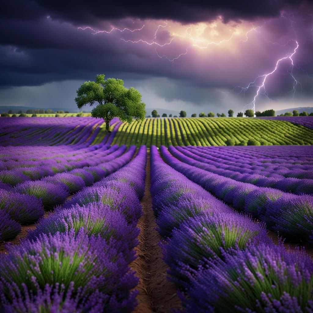 Stormy Sky Over Lavender Field: Professional Photography