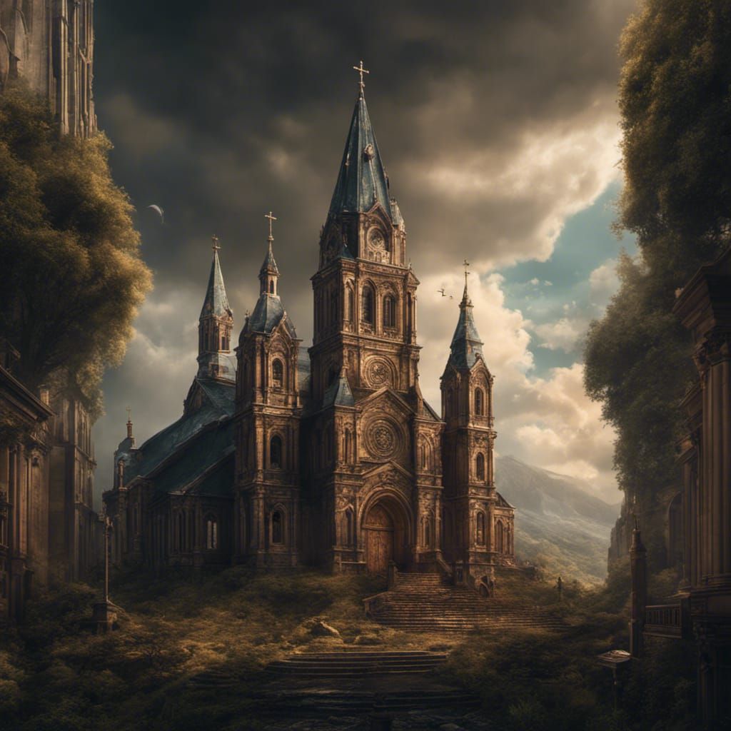 Epic Cinematic Church Digital Matte Painting