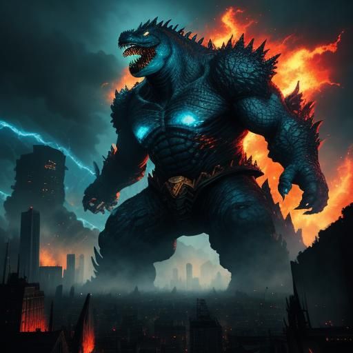 Kaiju Clash: Furion vs Godzilla in Ruined City