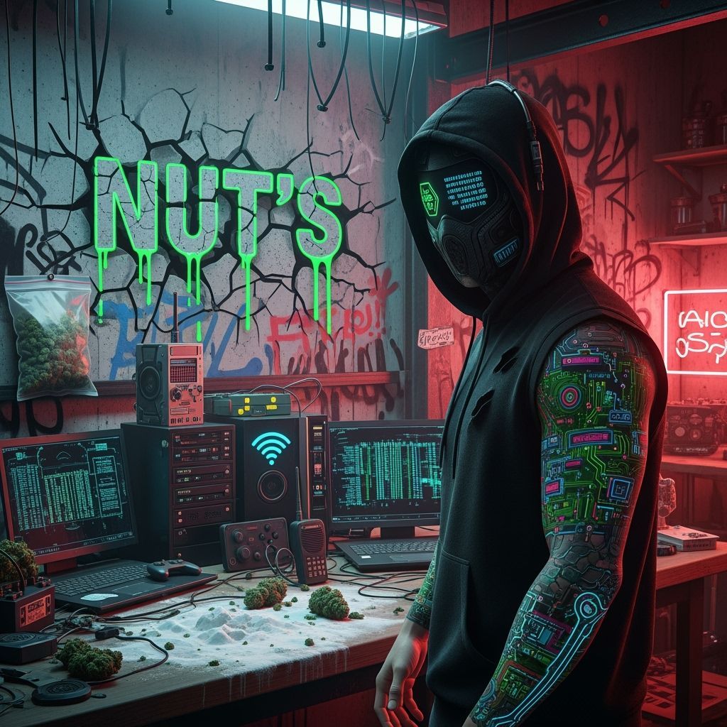 Abandoned Industrial Loft with Graffiti and Hacker Setup