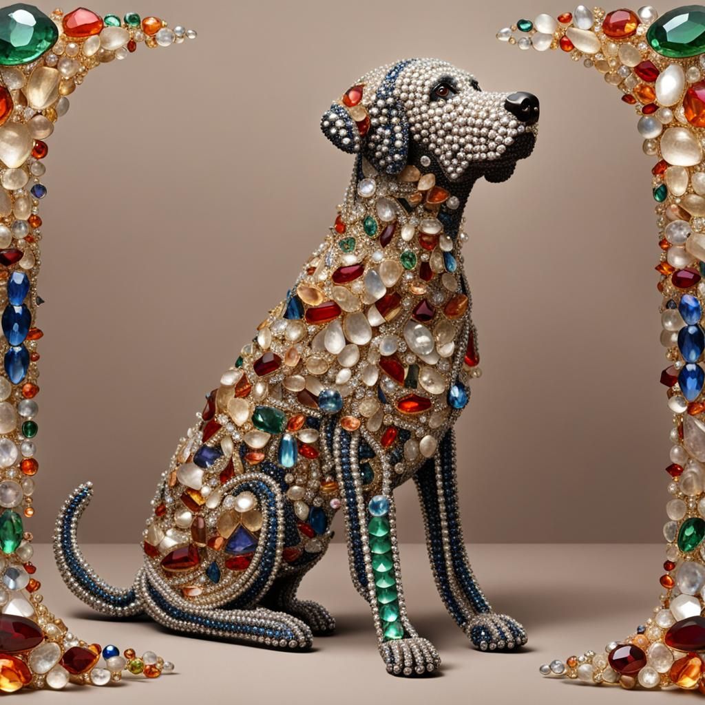 Jeweled Labrador Dog: A Sparkling AI Creation