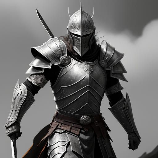Bewildered Knight Charges into Battle in Comic Style