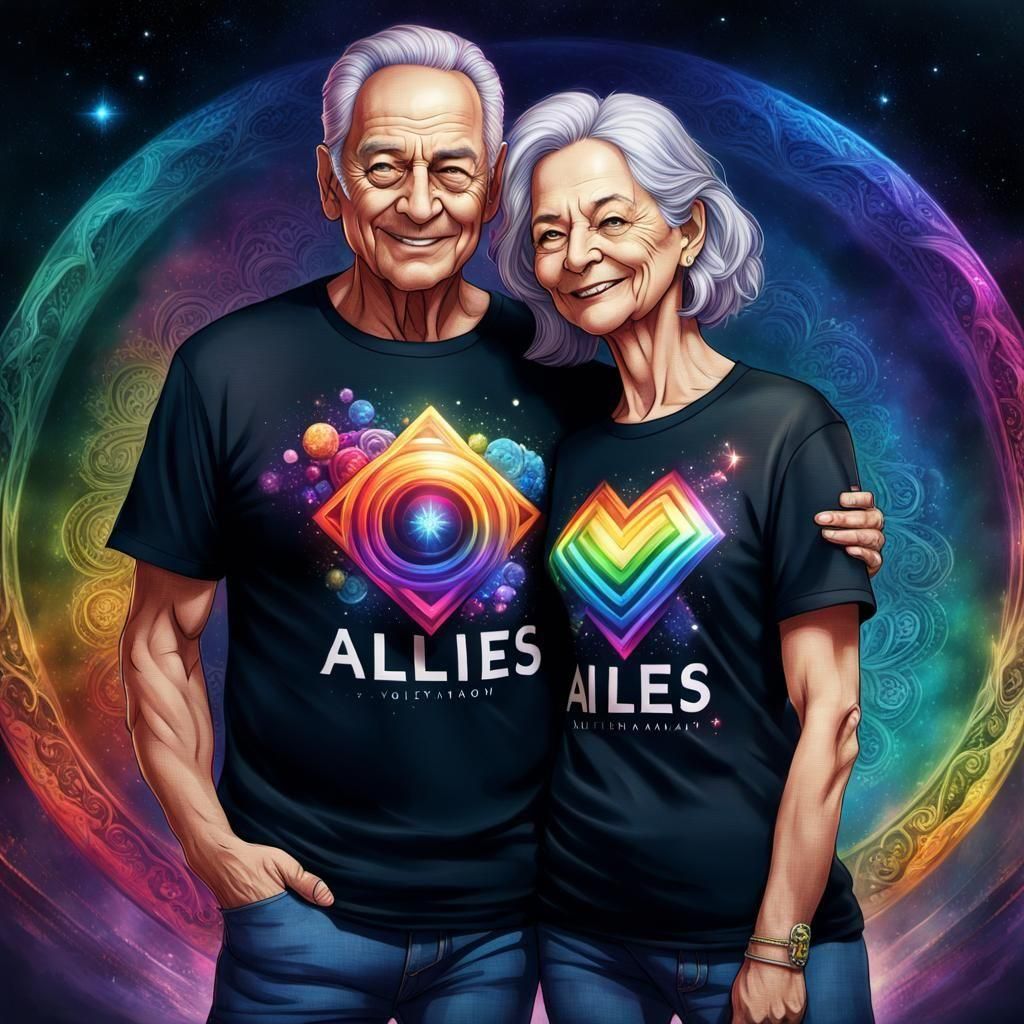 Older Couple as Allies in Anime Style