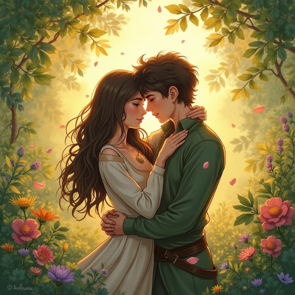 Nico and Will Share a Romantic Moment in Vibrant Watercolor