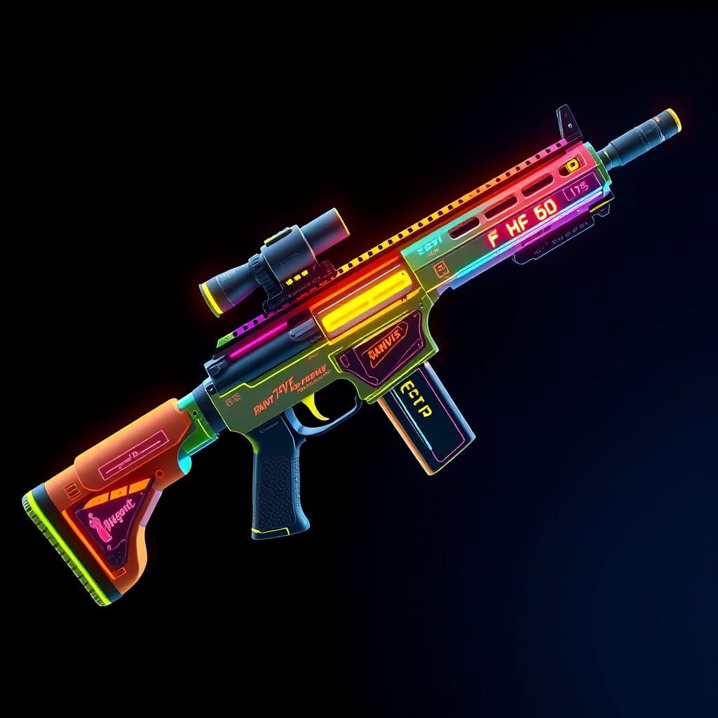 Cyberpunk Fortnite Rifle with Neon Skin