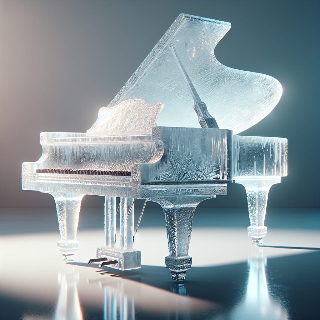 Icy Grand Piano: A Frozen Crystalline Melody
