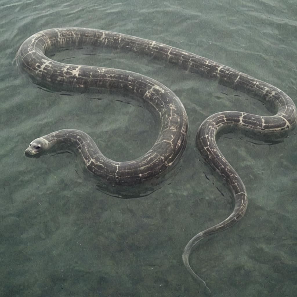 Surreal Serpentine Seal in Flight: A Salvador Dali Dream