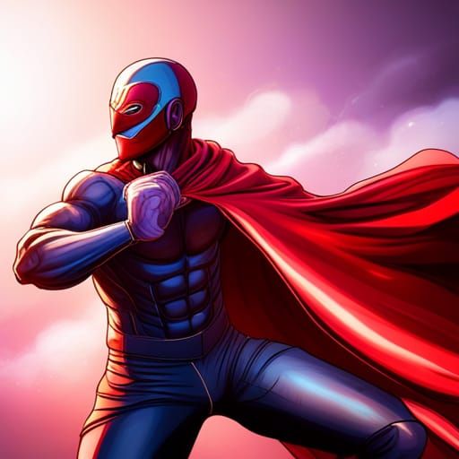 Muscular Superhero Throwing Car in Hyperrealistic Style