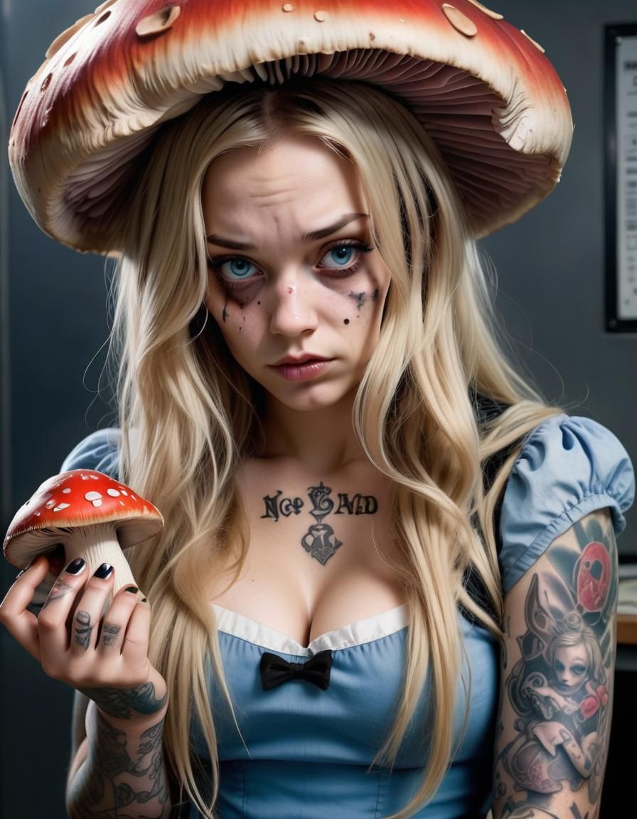 Alice, crime: eating too much mushrooms
